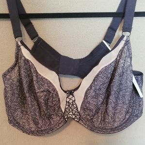 Elomi Sadie US 42 H bra black lace underwire